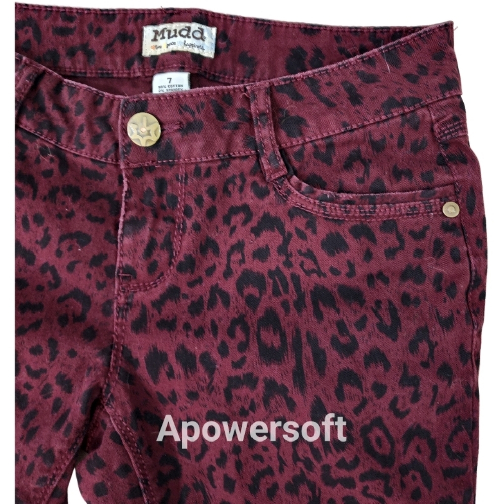 Mudd Maroon Black Leopard Jeans - Picture 3 of 4